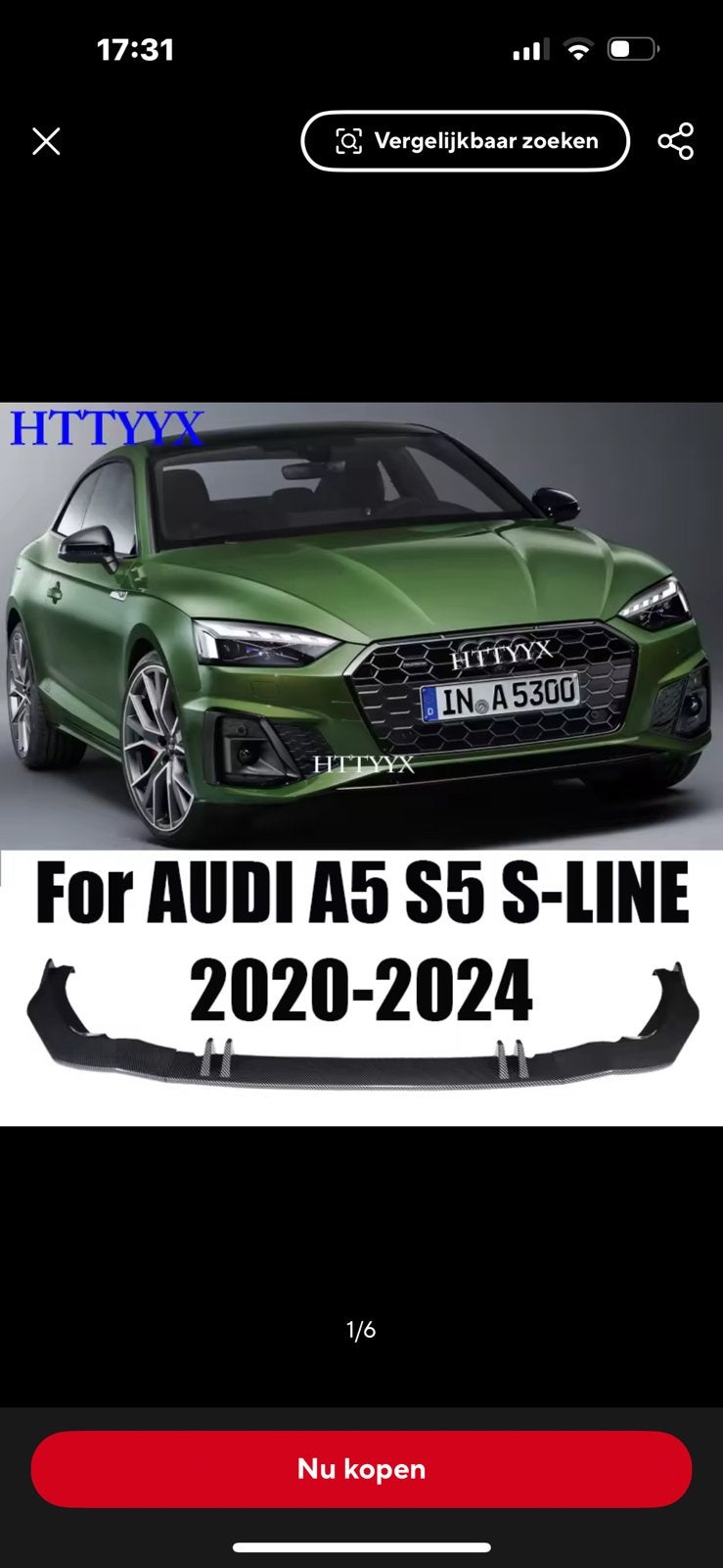 Splitter Audi a5 Sportback model 2020, Ophalen of Verzenden