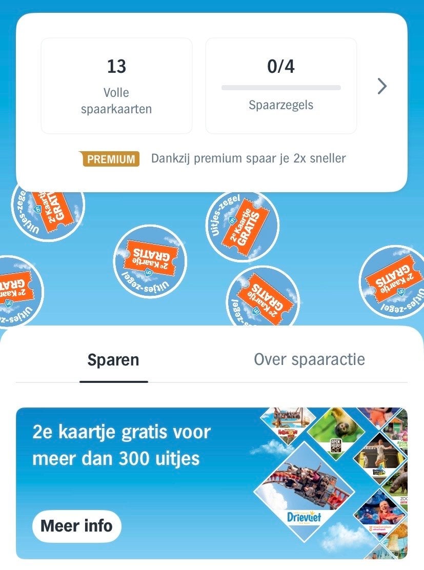 13 Volle spaarkaarten voor 2e kaartje gratis uitjes, Ophalen of Verzenden, Overige soorten, Volle spaarkaart