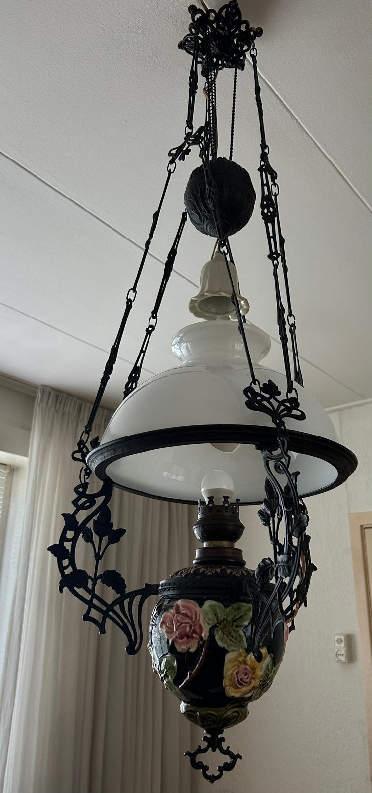 Antieke olielamp, Antiek en Kunst, Ophalen