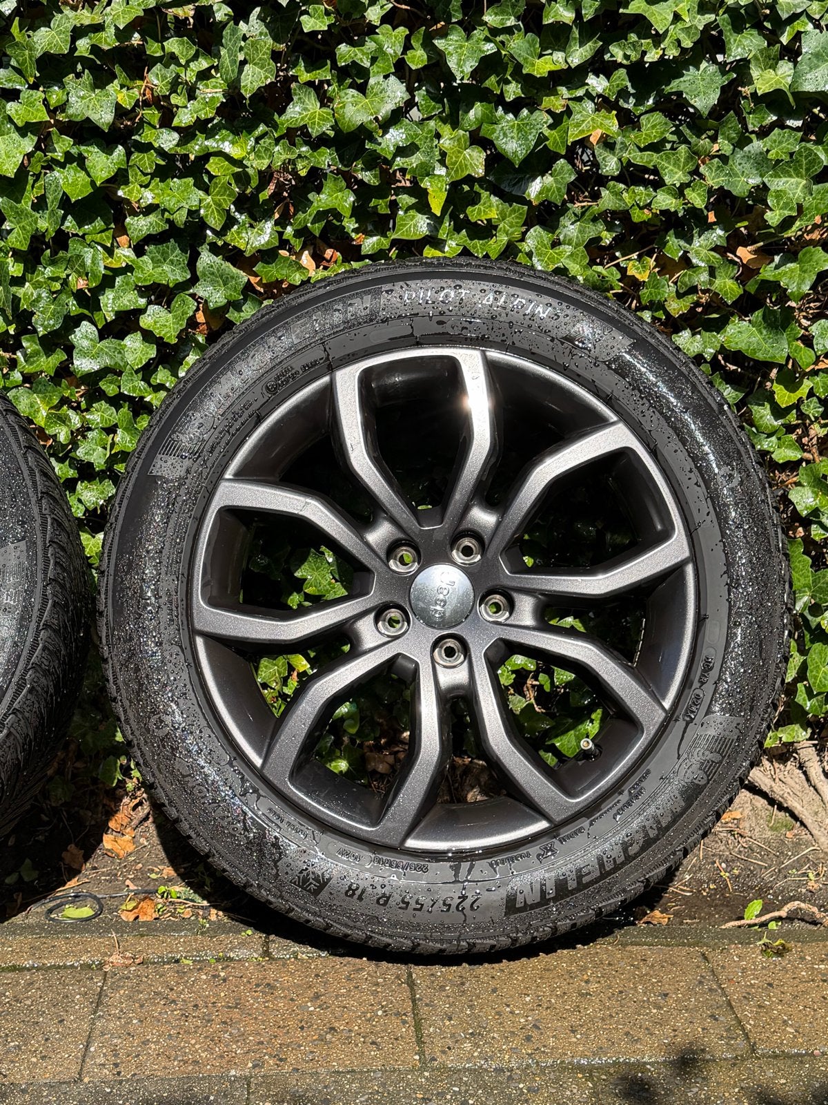 Set Jeep Compass velgen met Michelin Pilot Alpin 5 banden, Auto-onderdelen, Ophalen, 18 inch, Gebruikt, Banden en Velgen