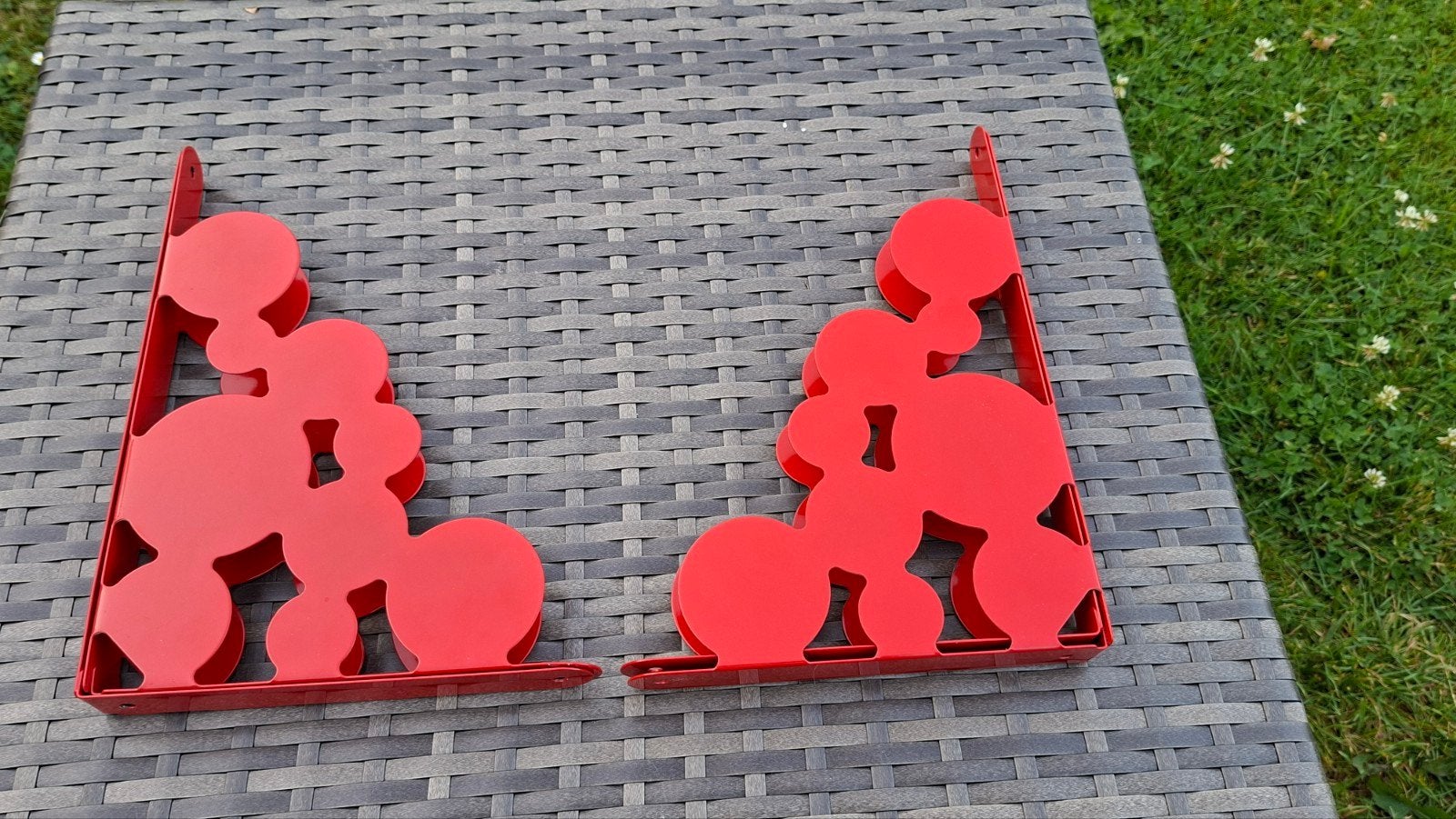 Vintage IKEA Ekby Måns Plankdragers Rood (2 sets / 4 stuks), Vintage, Gebruikt, Ophalen of Verzenden, Metaal