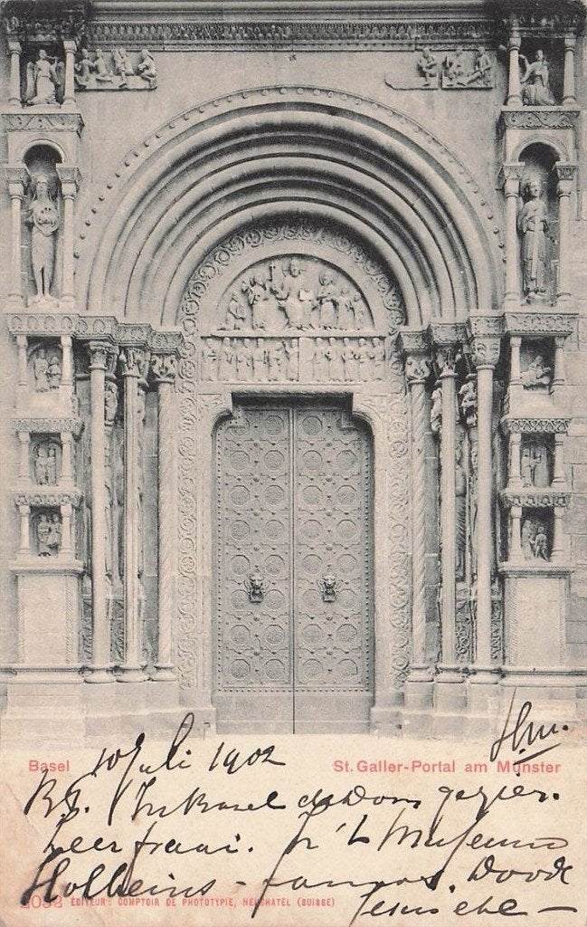 703-299-015 Basel St Galler-Portal am Munster, Verzenden, Voor 1920, Overig Europa