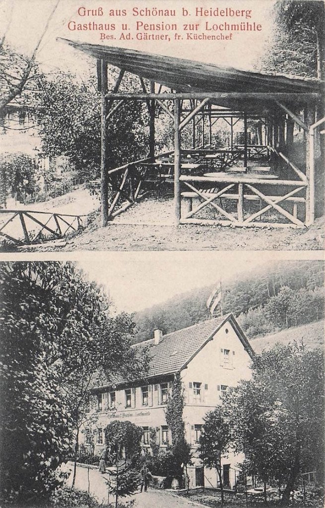 703-100-013 Gruss aus Schönau bei Heidelberg Gasthaus und, Ophalen of Verzenden, Voor 1920, Duitsland
