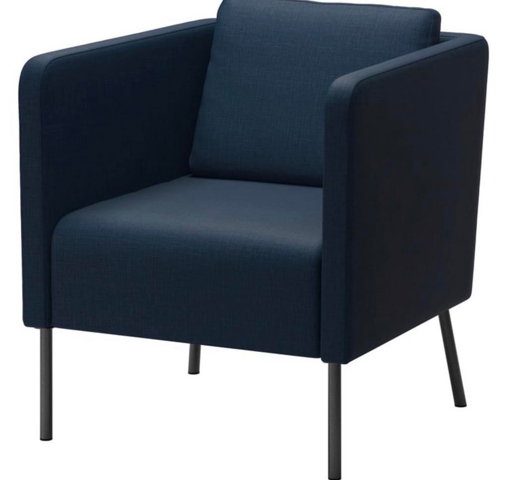 Ekero ikea feauteuil blauw, Huis en Inrichting, Fauteuils, Ophalen, Nieuw