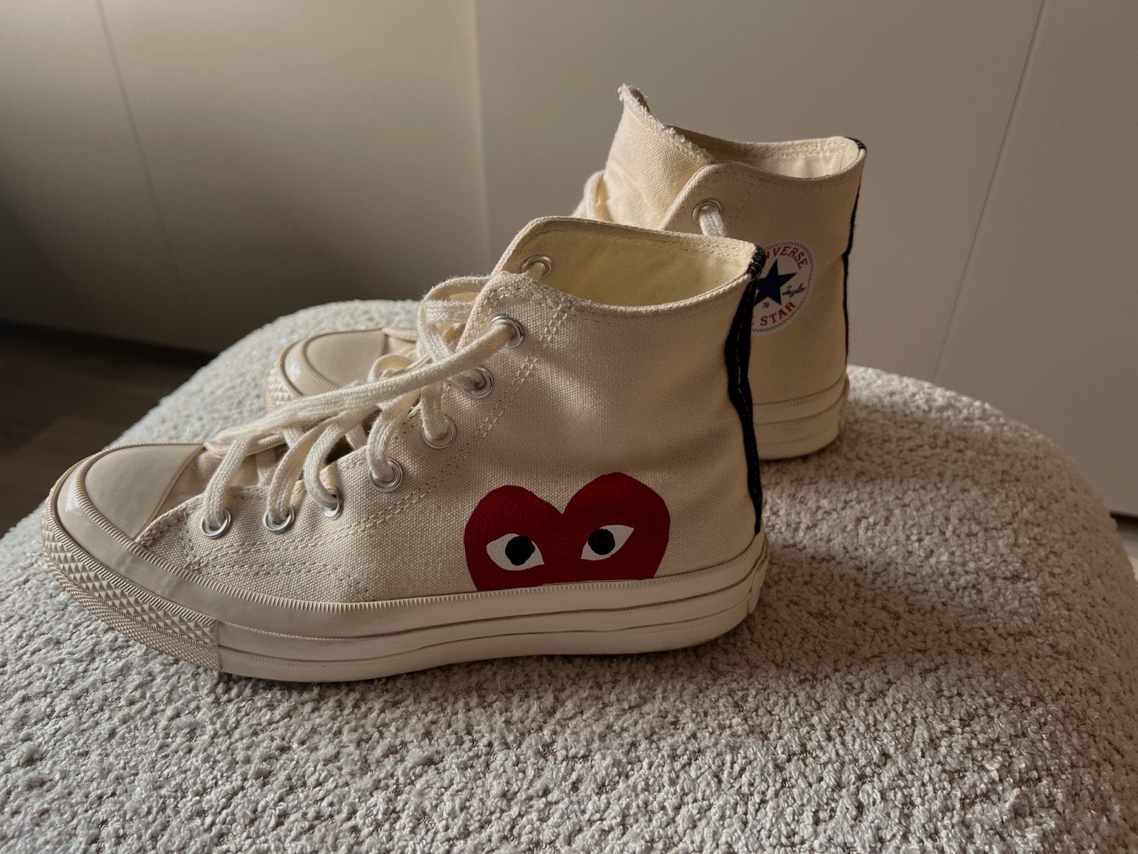 Comme des Garçons Converse sneakers - Maat 38, Ophalen of Verzenden, Zo goed als nieuw, Beige, Sneakers of Gympen