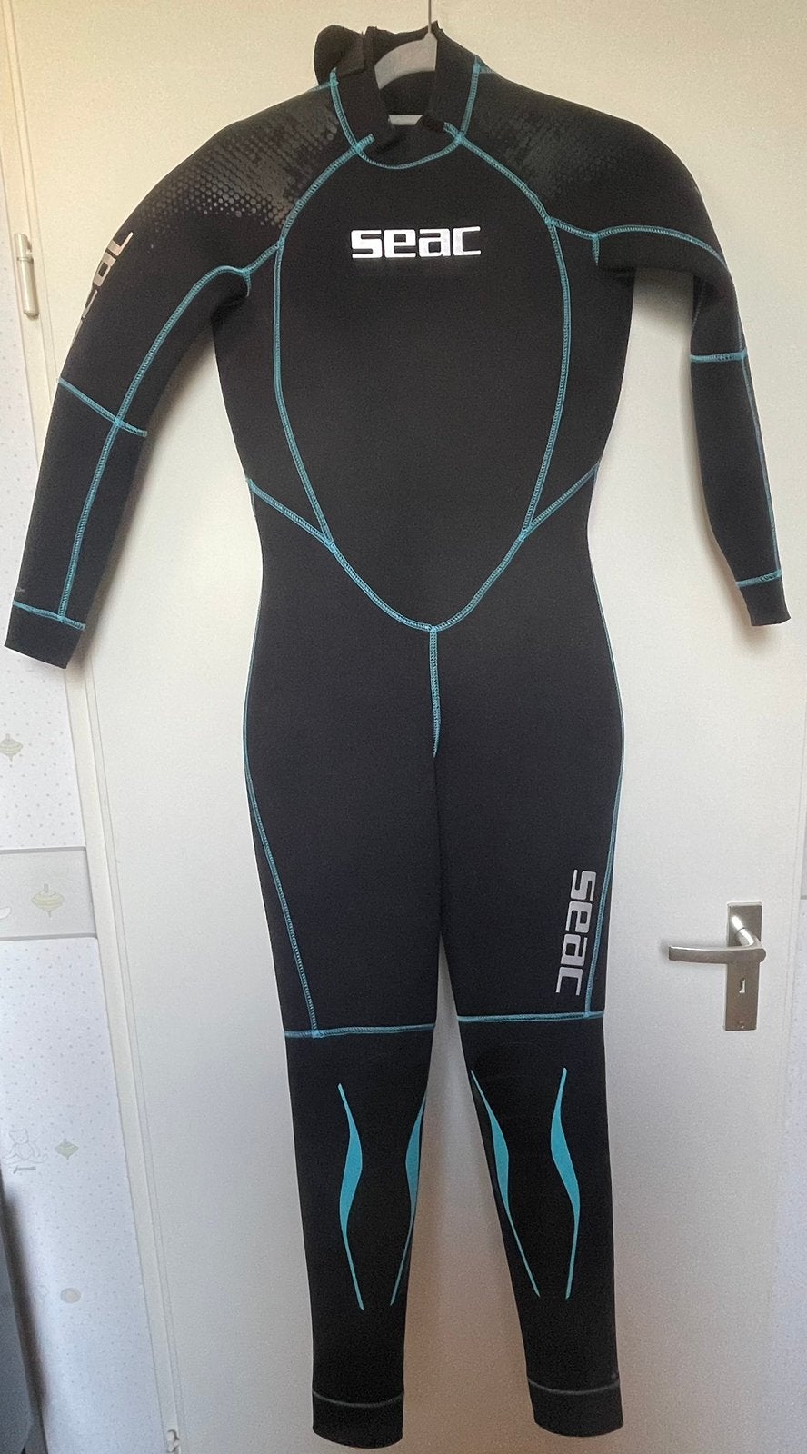 Seac wetsuit Alfa 5 mm dames - Zwart/Turquoise, Ophalen of Verzenden, Zo goed als nieuw, Dame, Wetsuit