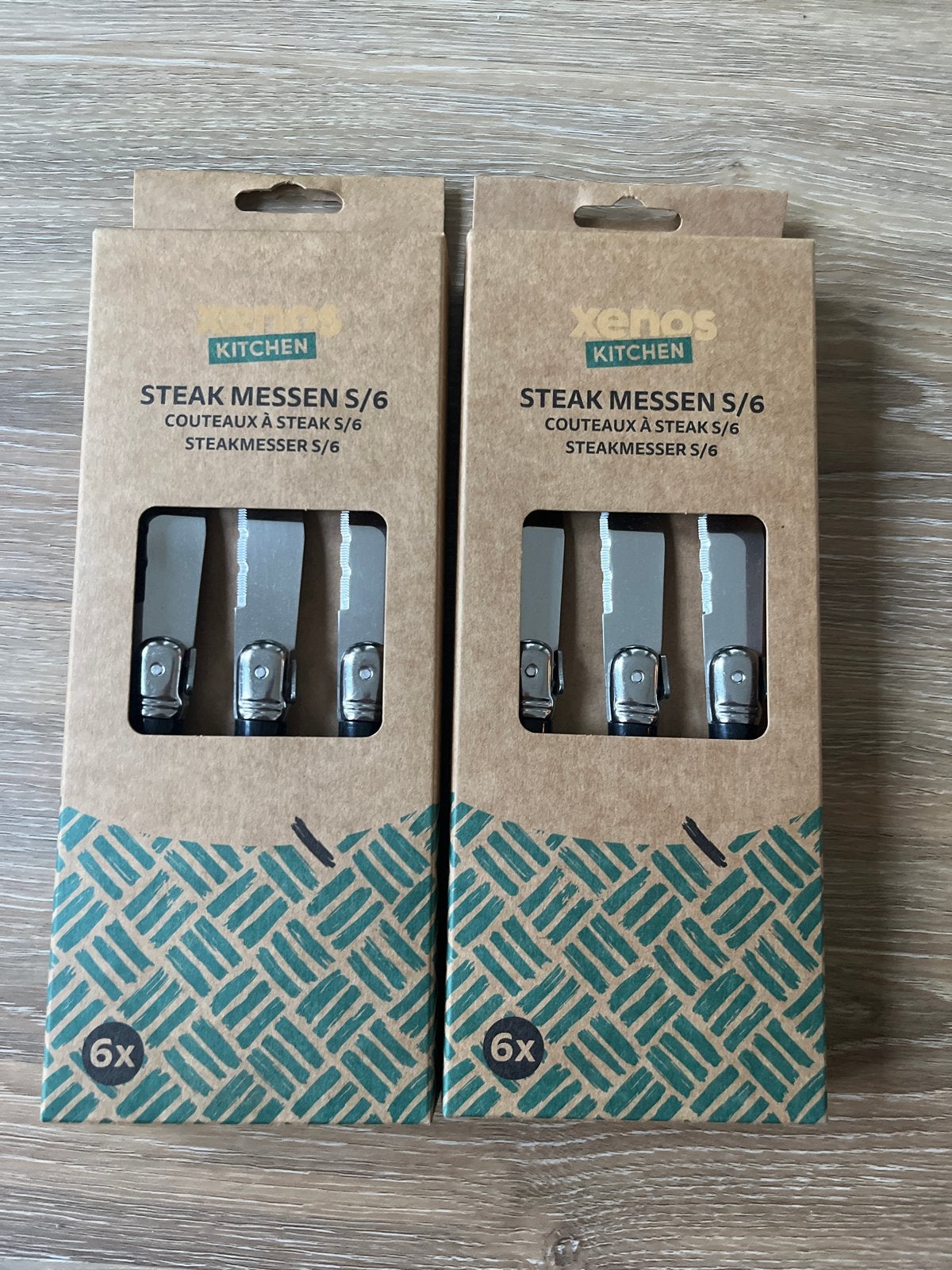 Xenos Steakmessen S/6 - Set van 2x6 stuks, Huis en Inrichting, Ophalen, Los bestek, Nieuw, Rvs of Chroom
