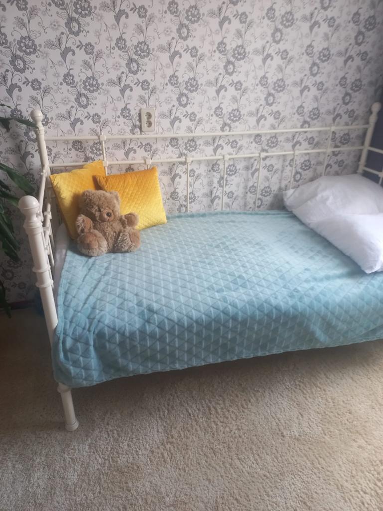 Mooi metalen eenpersoonsbed, Gebruikt, 90 cm, Eenpersoons, Wit