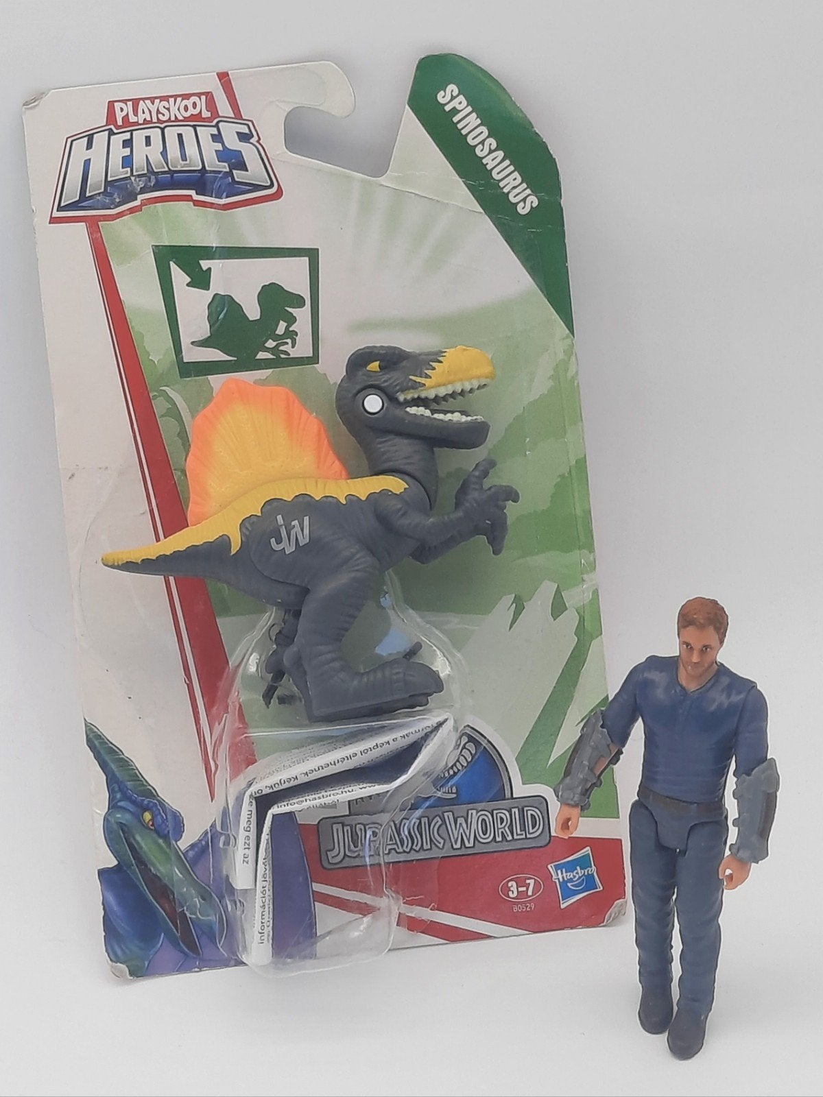 Jurassic World Spinosaurus Playskool & Owen Grady, Ophalen of Verzenden, Zo goed als nieuw, Film, Actiefiguur of Pop