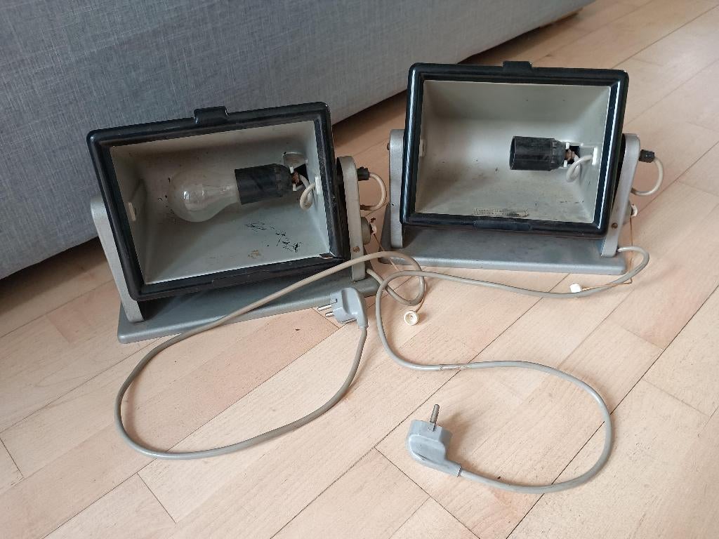 Vintage studio lampen, Gebruikt, Ophalen of Verzenden, Metaal, Minder dan 50 cm