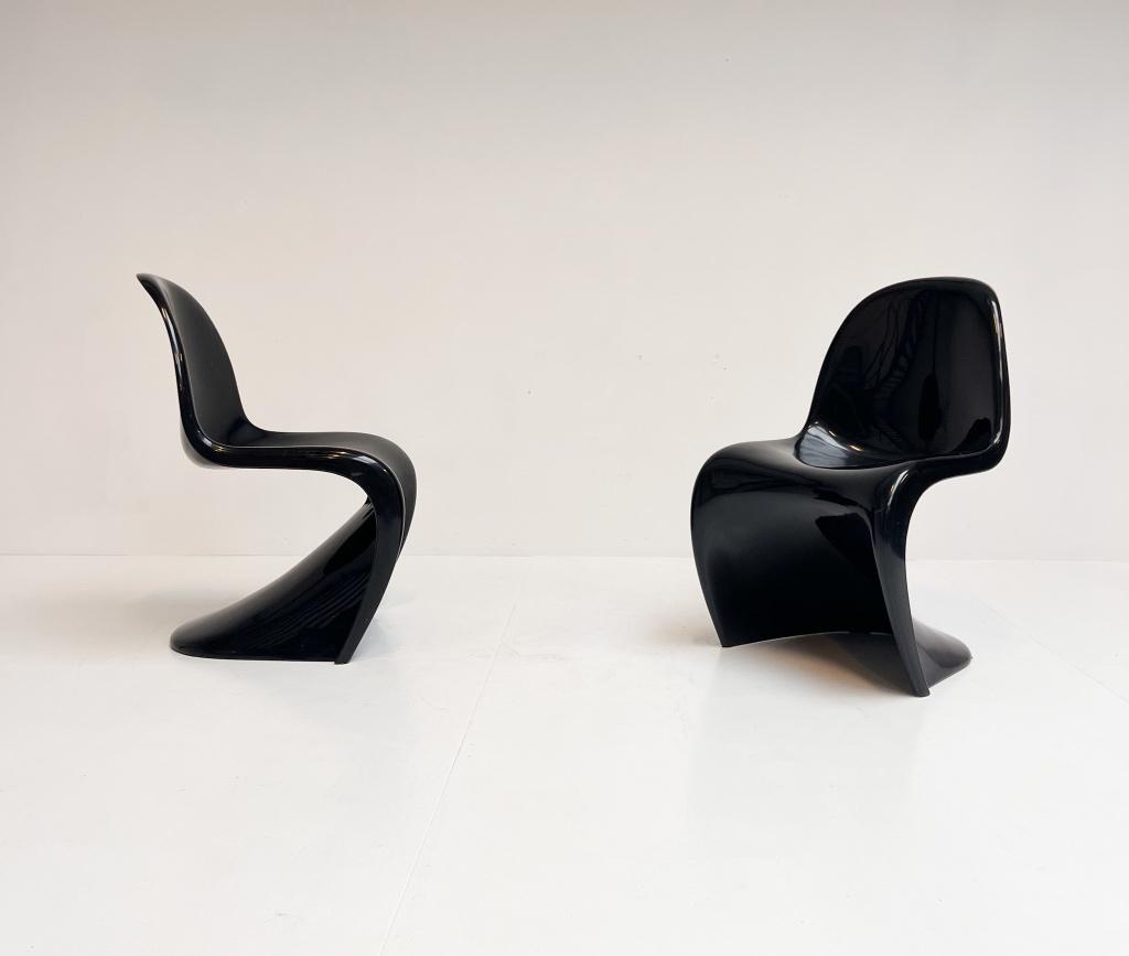 Set van 2 Herman Miller stoelen van Verner Panton, 1970's, Huis en Inrichting, Stoelen, Gebruikt, Twee, Zwart, Design