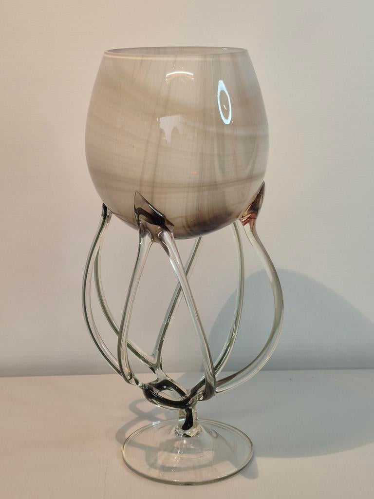 Vintage jellyfish octopus kunst vaas, Ophalen of Verzenden