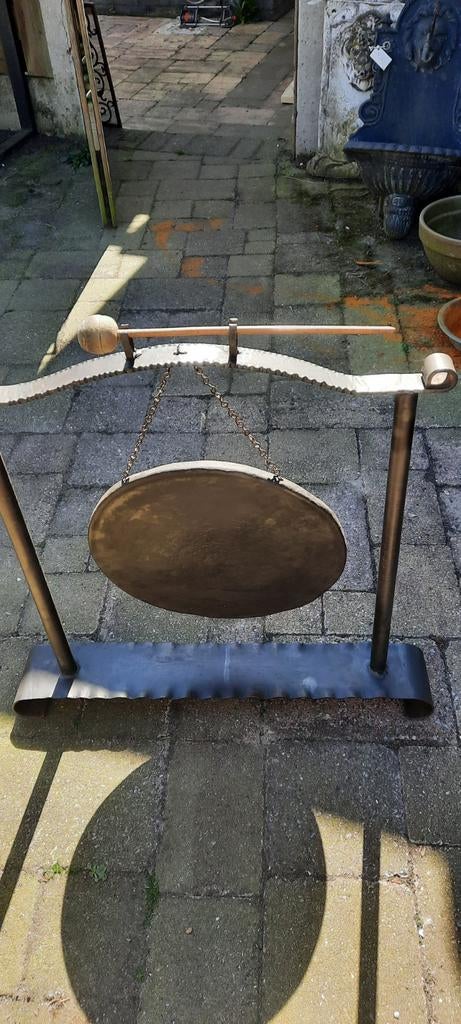 Grote metalen Gong met Standaard en Hamer, Ophalen of Verzenden