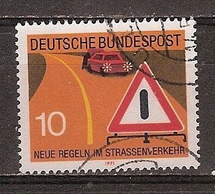 Duitsland Bund, Gevarendriehoek, 1971., Ophalen of Verzenden, BRD, Gestempeld