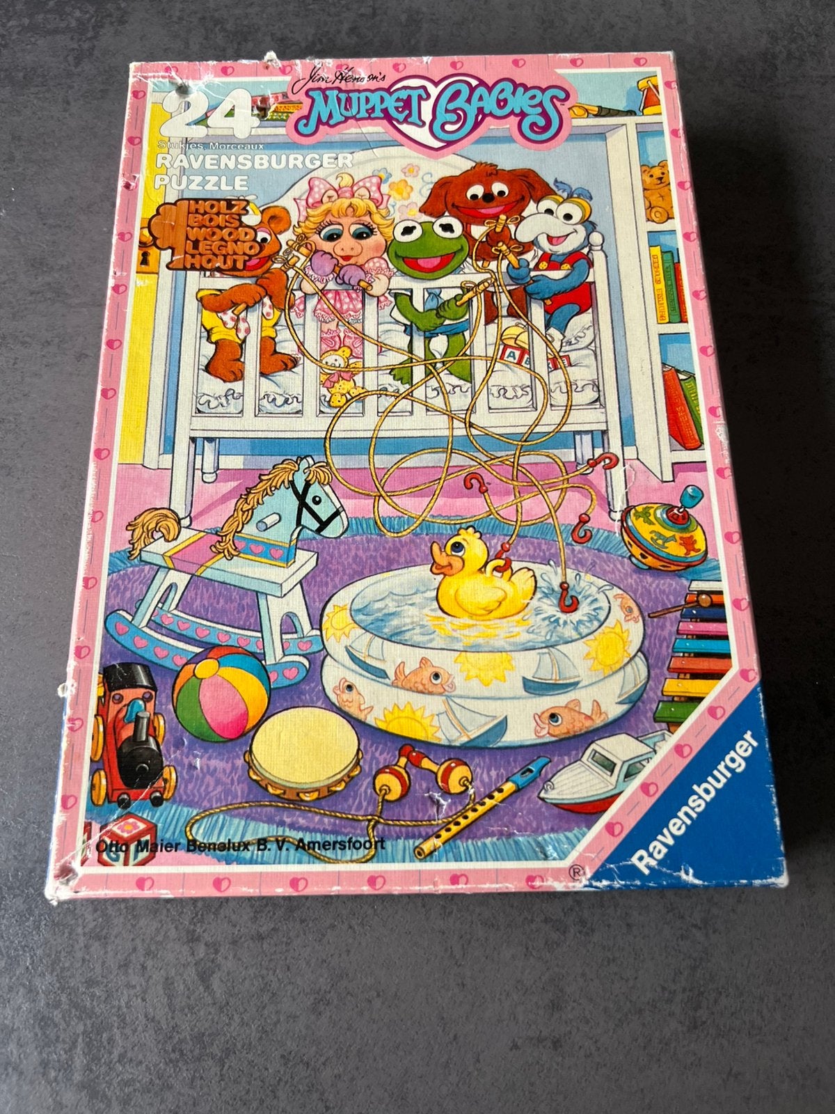 Vinatage 1986 ravensburger Jim Henson Muppet babies 24 stuk, Ophalen of Verzenden, Minder dan 500 stukjes, Zo goed als nieuw