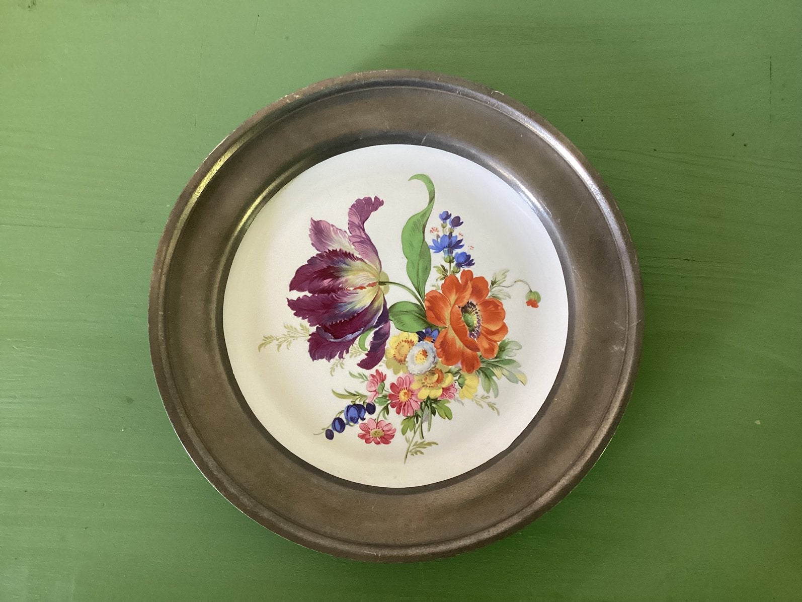 Vintage ‘Revol Porcelain France’  Wandbord in Tinnen Lijst., Ophalen of Verzenden