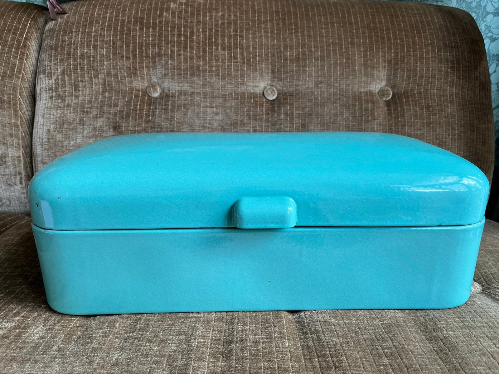 Grote retro vintage emaille broodtrommel, Antiek en Kunst, Antiek | Emaille, Ophalen