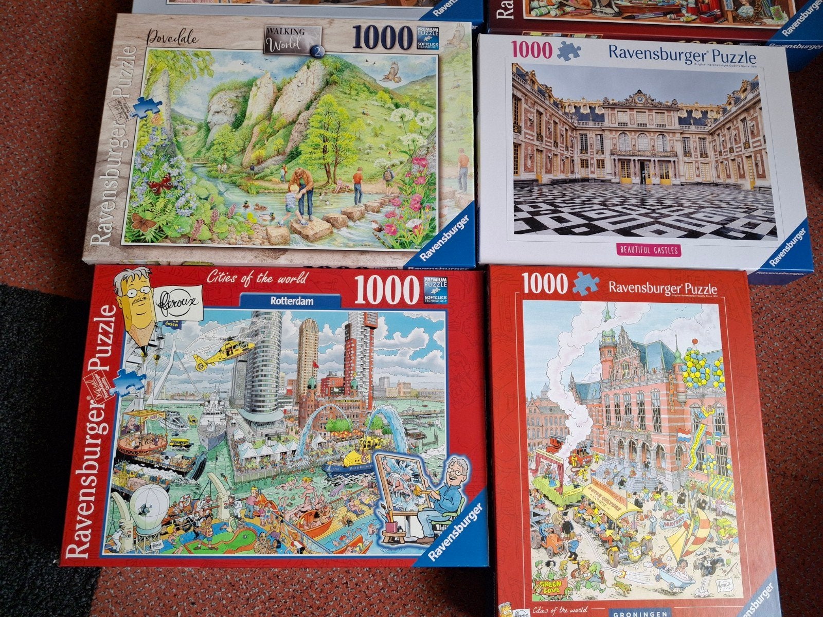 6 Ravensburger puzzels, Ophalen of Verzenden, 500 t/m 1500 stukjes, Zo goed als nieuw