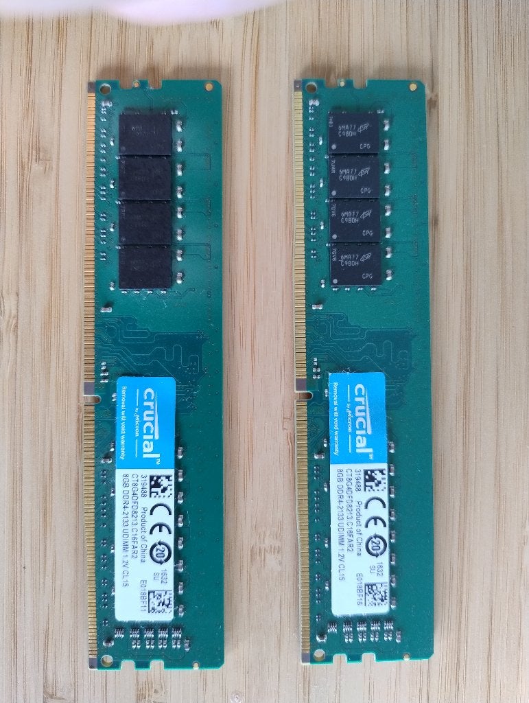 Crucial DDR4 16GB (kit van 2) 2133, Computers en Software, Ophalen, Gebruikt, DDR4, Desktop