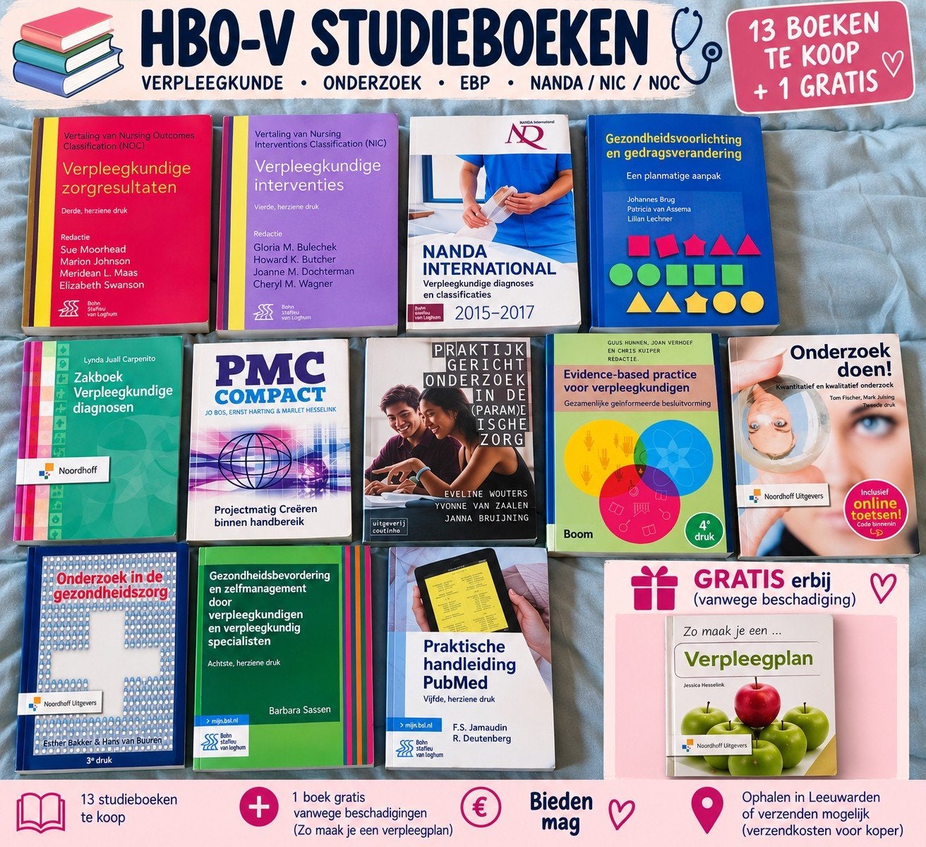 HBO-V Studieboeken Verpleegkunde (13 boeken + 1 gratis), Gelezen, Diverse auteurs, Gamma, HBO