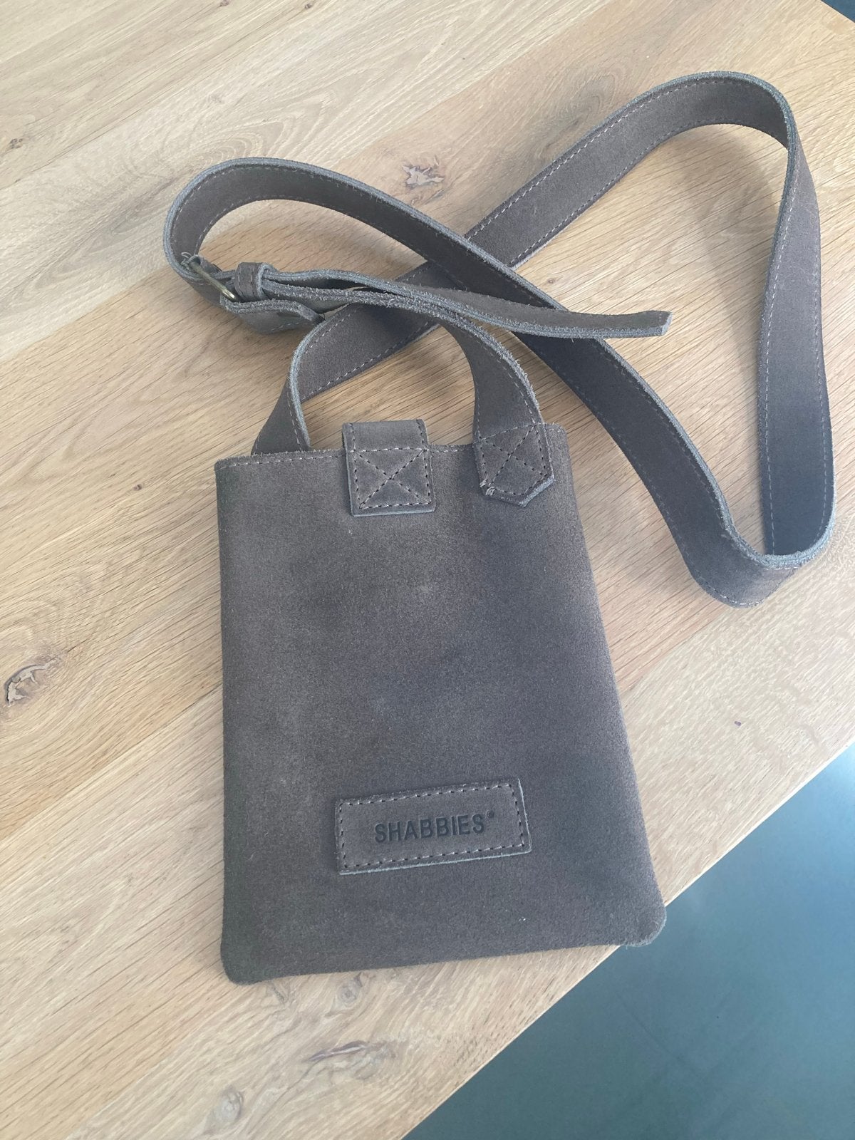 Shabbies Amsterdam handtas / Crossbody Tasje Leer, Bruin, Zo goed als nieuw, Leer, Ophalen