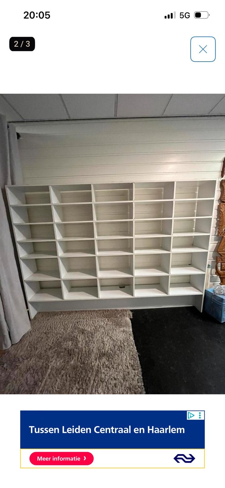 Kast met 30 vakken degelijke witte schappenkast, Ophalen, Zo goed als nieuw