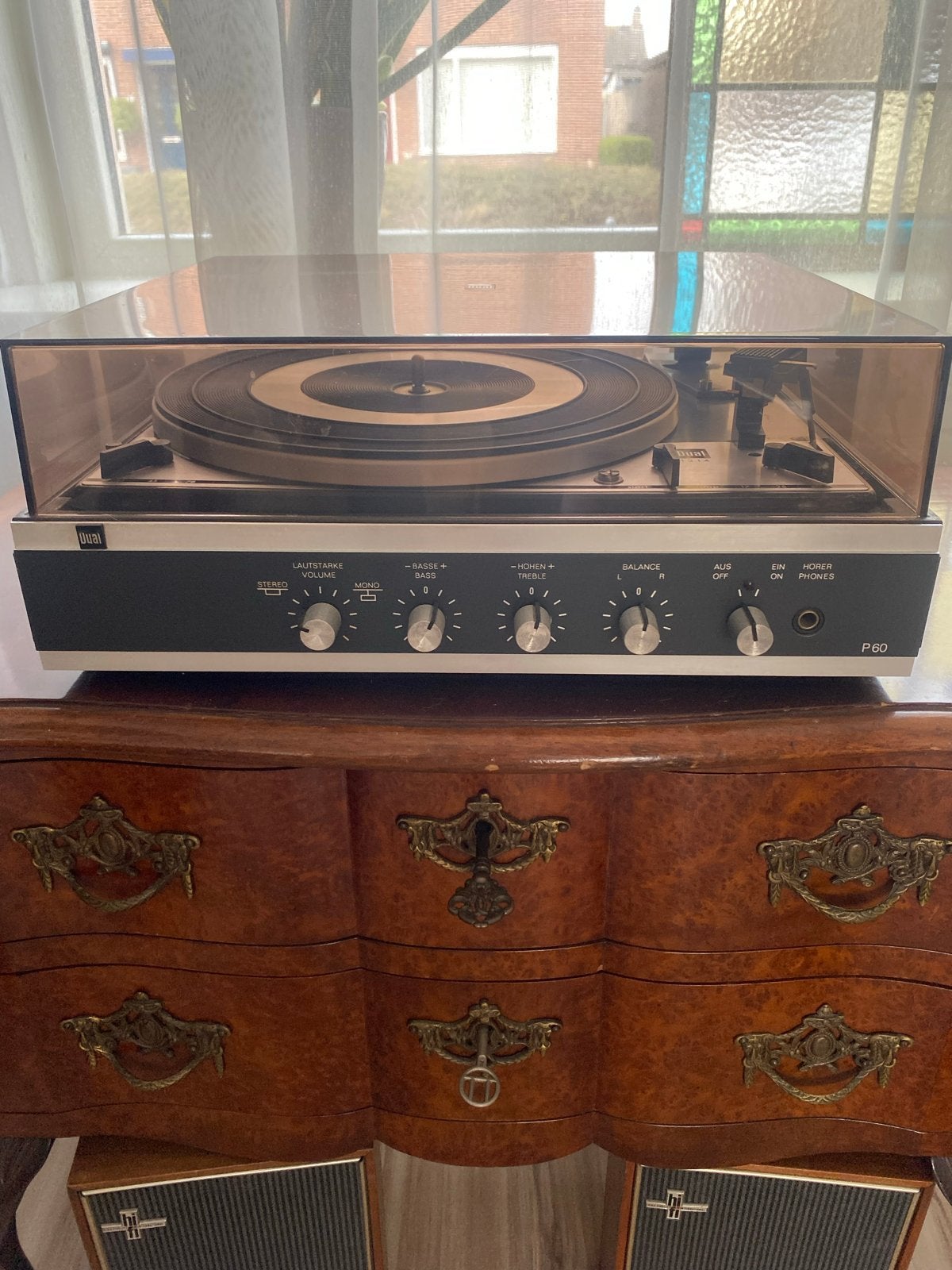 Dual Platenspeler met ingebouwde versterker en speakers, Ophalen, Gebruikt, Automatisch, Platenspeler