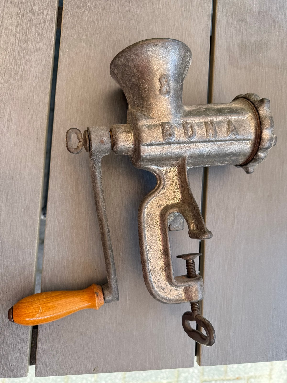 Antieke Bona Vleesmolen - Vintage Keukengereedschap, Ophalen of Verzenden