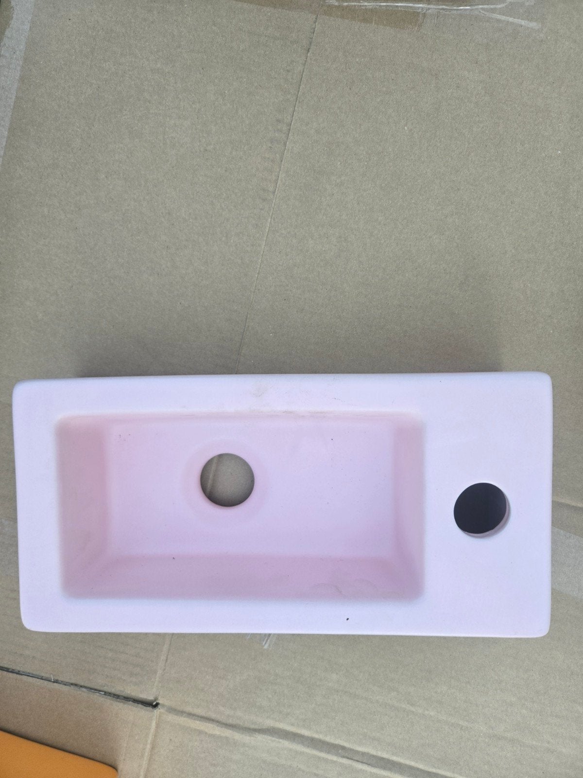 Compacte roze wasbak - Ideaal voor kleine ruimtes, Ophalen, Nieuw, Steen, Wastafel