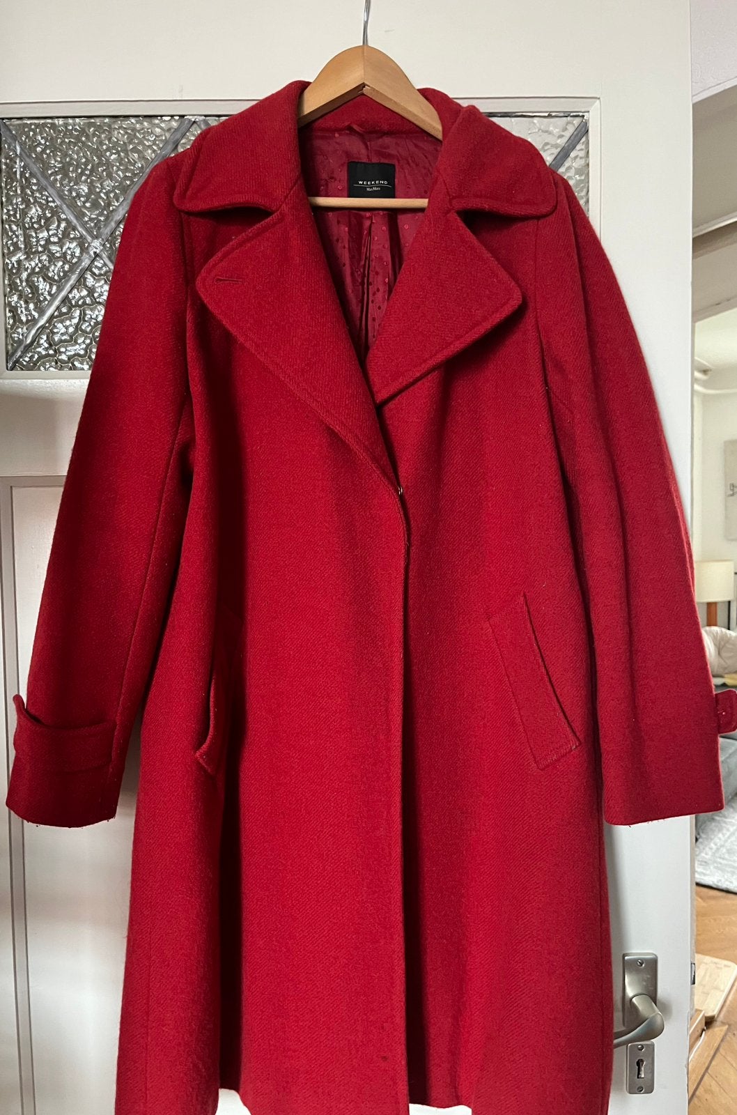 Max Mara Weekend wollen jas maat 42, Ophalen of Verzenden, Gedragen, Maat 42/44 (L), Rood