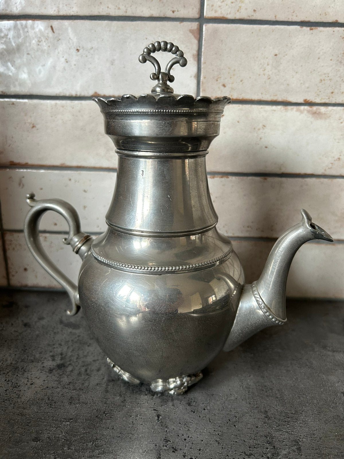 Antieke Daalderop theepot met dubbele theezeef, Antiek en Kunst, Ophalen of Verzenden