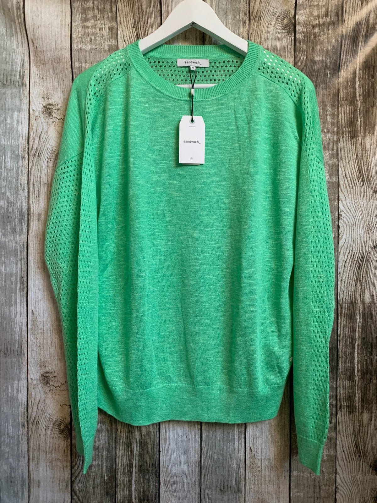 Sandwich super gave nieuwe groene bewerkte trui (Maat XL), Verzenden, Maat 46/48 (XL) of groter, Nieuw, Sandwich