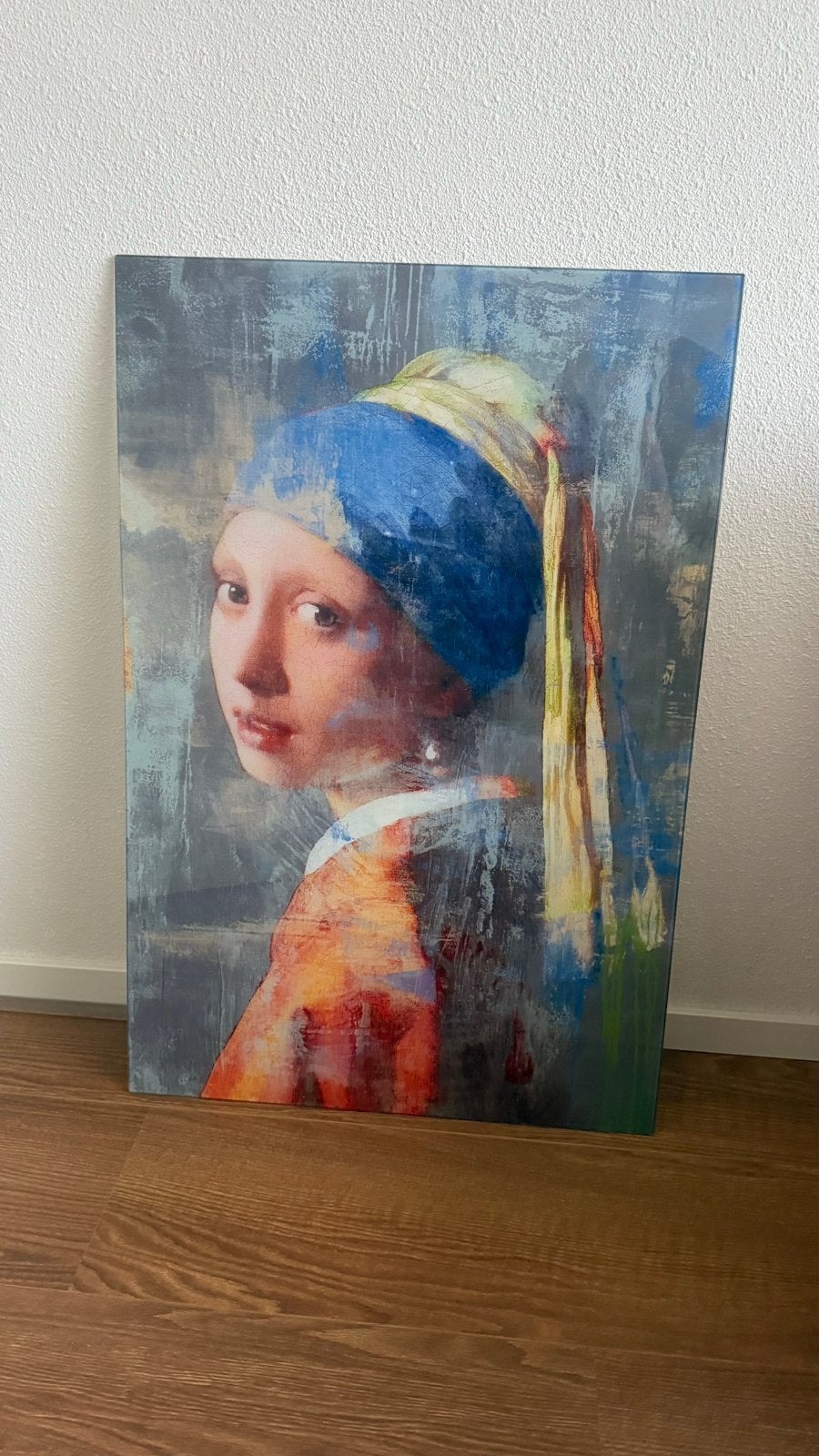 Glasschilderij Het Meisje Met De Parel - 60x90 cm, Huis en Inrichting, Woonaccessoires | Schilderijen, Tekeningen en Foto's, Ophalen
