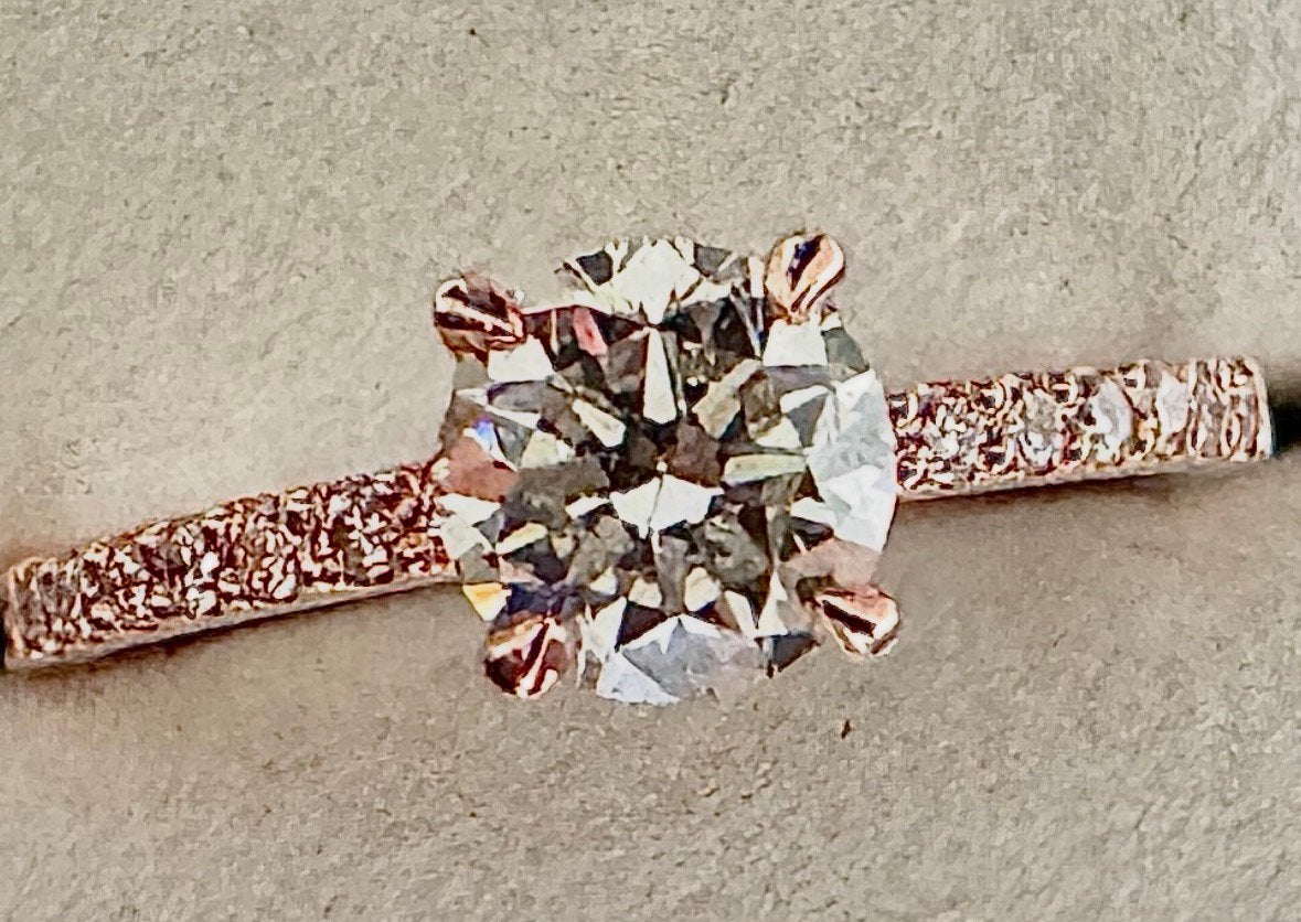 14K Roségoud Verlovingsring 0,85ct Natuurlijke Diamant NIEUW, Nieuw, Ophalen of Verzenden, 17 tot 18, Met edelsteen