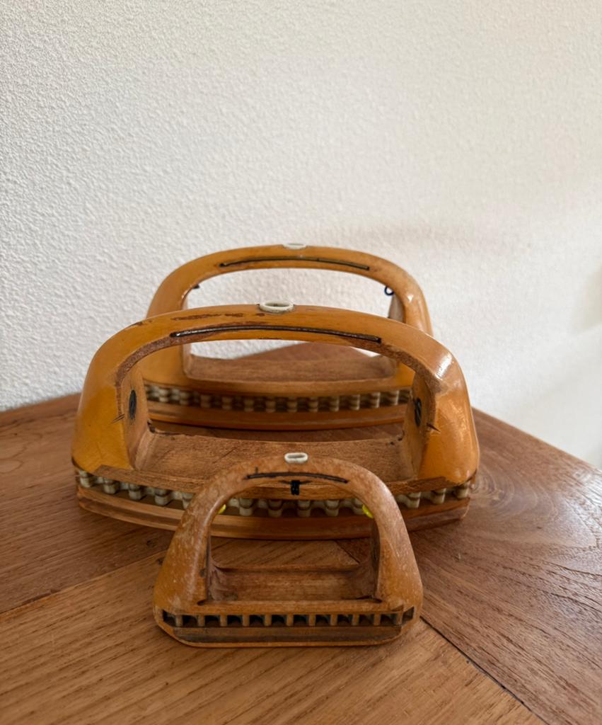 Set van 3 Vintage Houten Handvatten voor weefgetouw, Antiek en Kunst, Ophalen of Verzenden