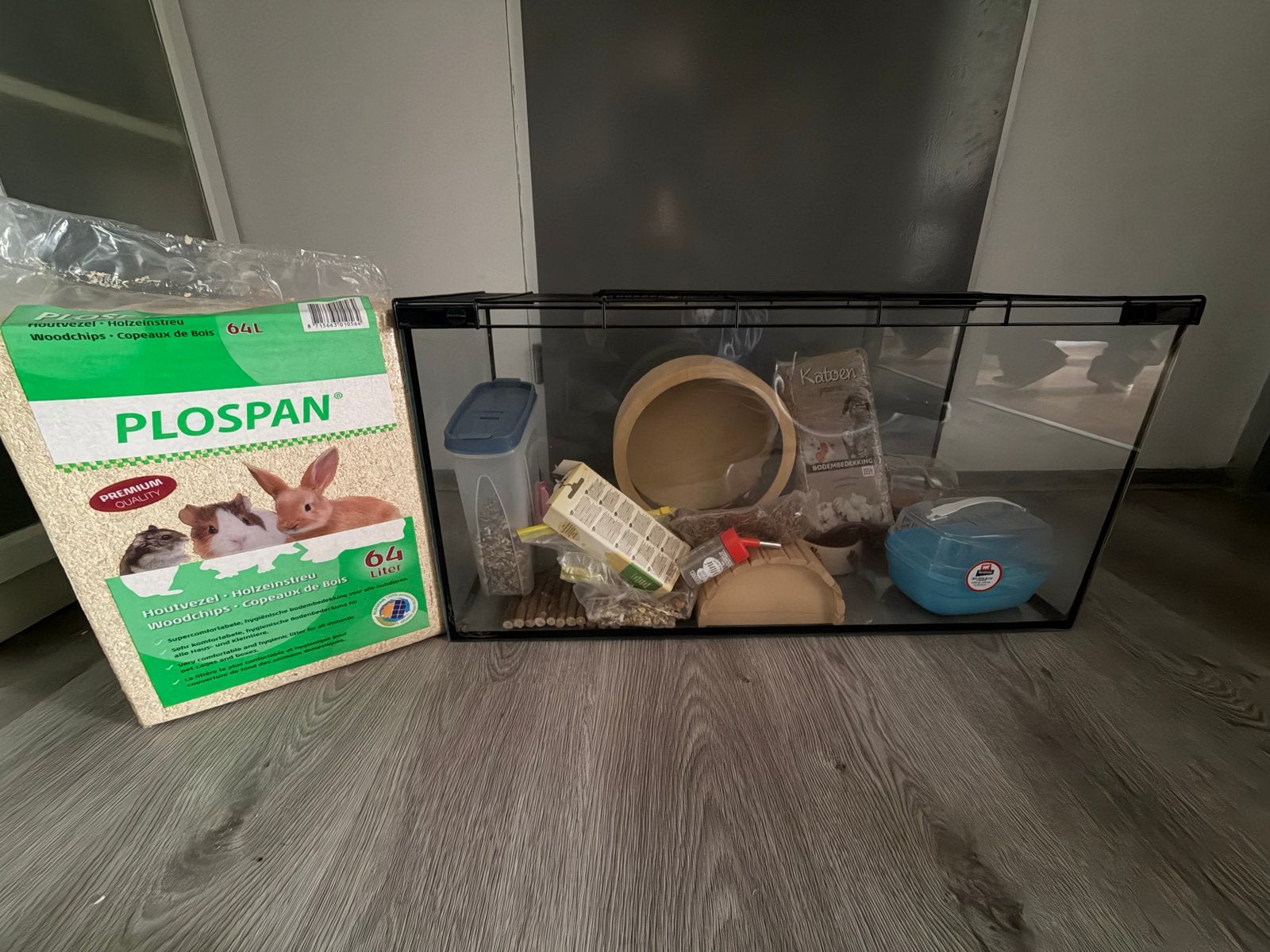 Hamsterkooi met toebehoren, Kooi, Zo goed als nieuw, Ophalen, Minder dan 60 cm