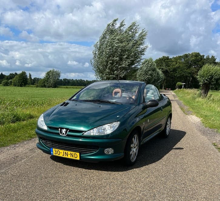 Peugeot 206 Roland Garros 2.0 16V CC 2002 Groen, 136 pk, Beige, 4 cilinders, Cabriolet