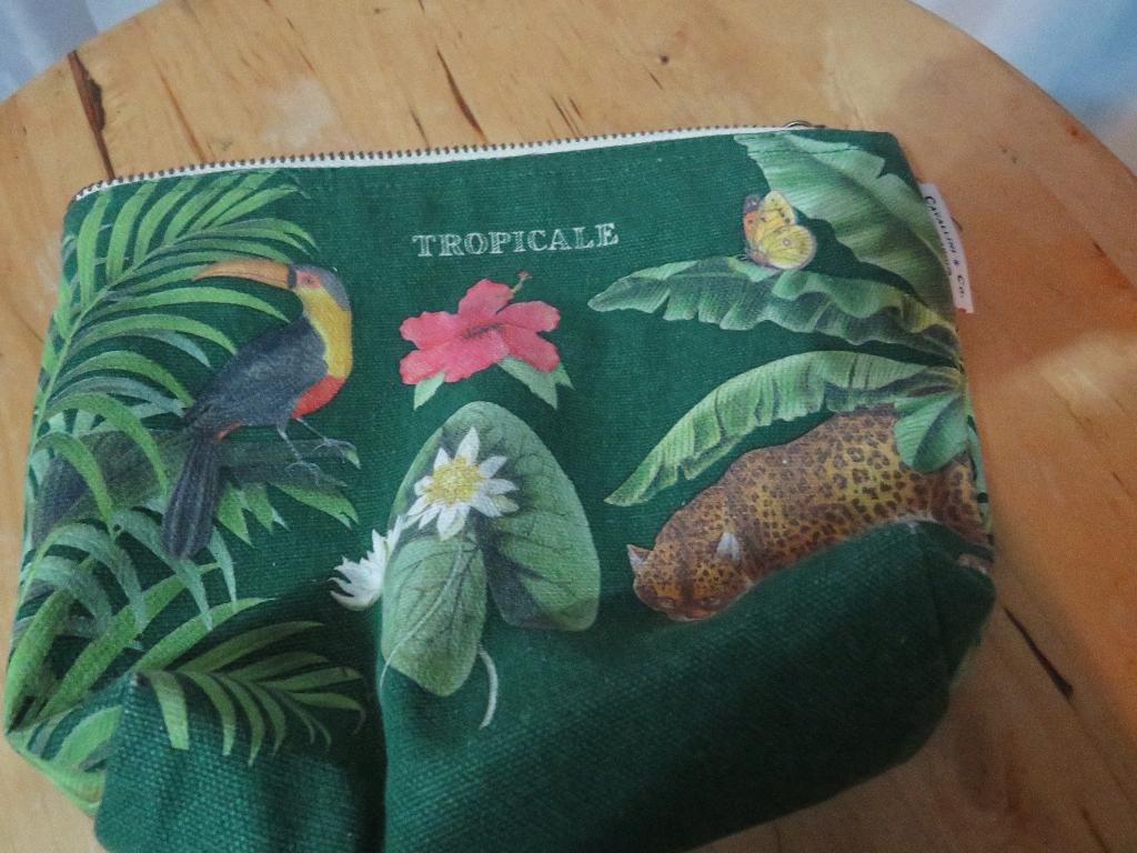 groene tropicale toilettas van Cavallini & Co san francisco, Ophalen of Verzenden, Gebruikt, Groen, Dame