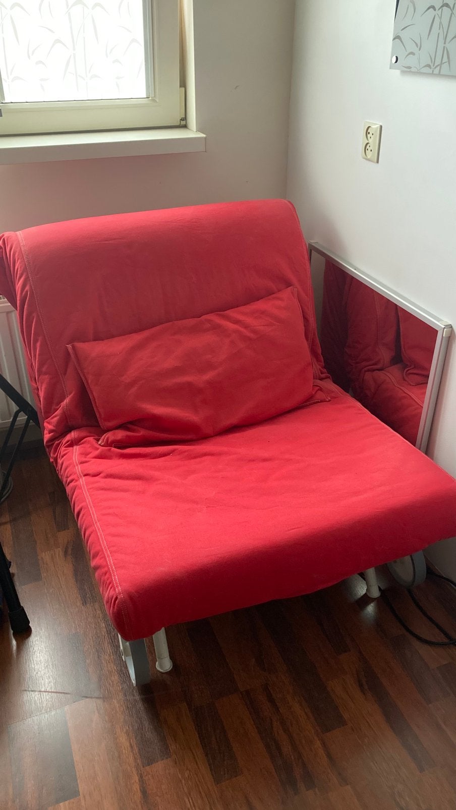 Te koop, grote Ikea slaap stoel ligt heerlijk. 85x210, Ophalen, Gebruikt, Eenpersoons, 210 cm