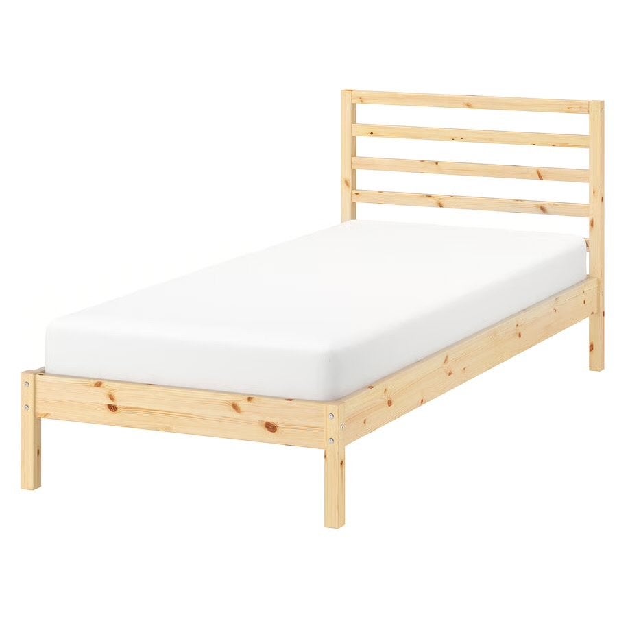 IKEA Tarva (Eenpersoonsbed grenenhout + lattenbodem), Huis en Inrichting, Slaapkamer | Bedden, Ophalen, Gebruikt, 90 cm, 200 cm
