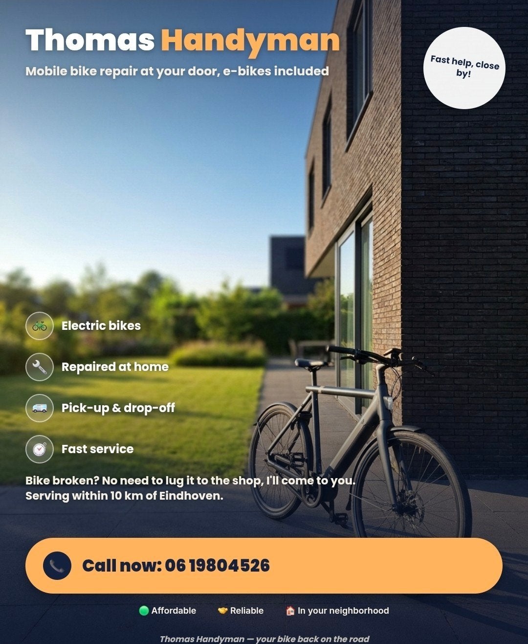 Elektrische fietsenmaker Eindhoven., Diensten en Vakmensen, Mobiele service