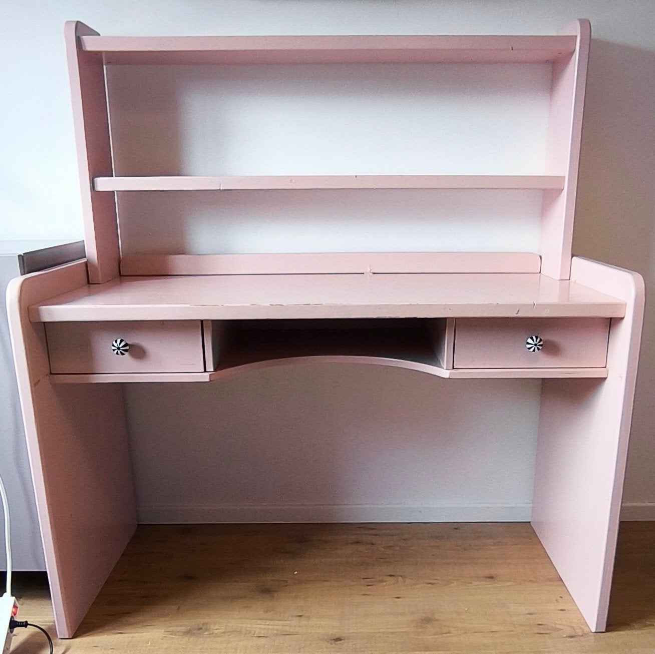 Roze kinderbureau met opzetstuk en lades, Ophalen, Gebruikt, Kinderbureau, Roze