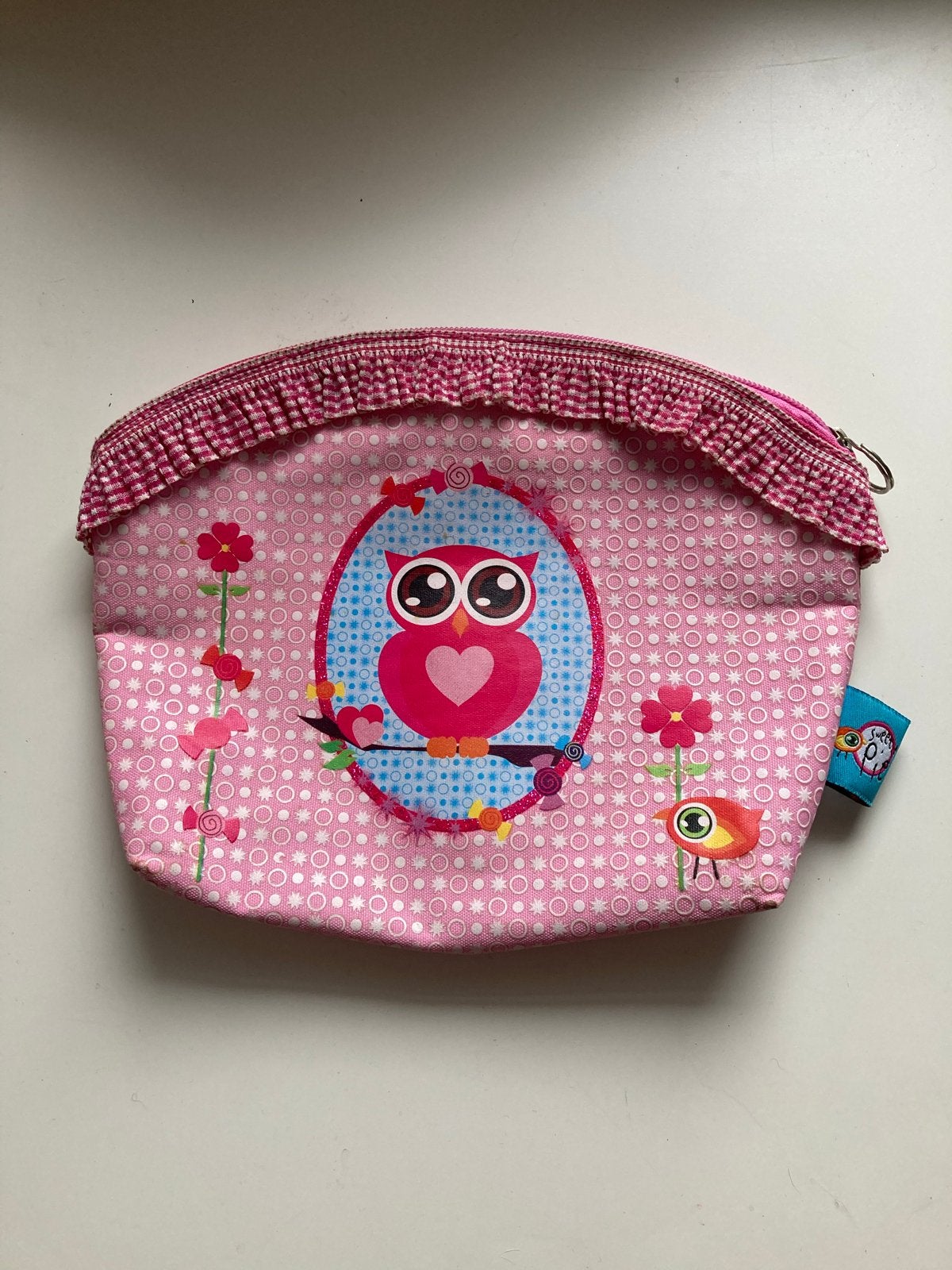 Leuk roze toilettas met uil en lolly print, Ophalen of Verzenden, Zo goed als nieuw, Roze, Meisje