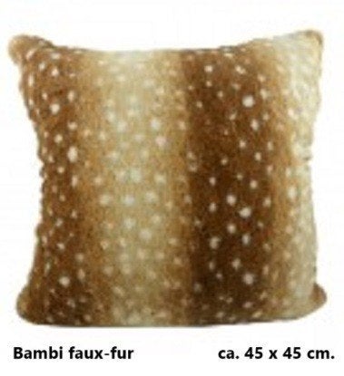 Kussen Bambi reehert faux-fur Nieuw, Verzenden, Nieuw, Bruin, Vierkant