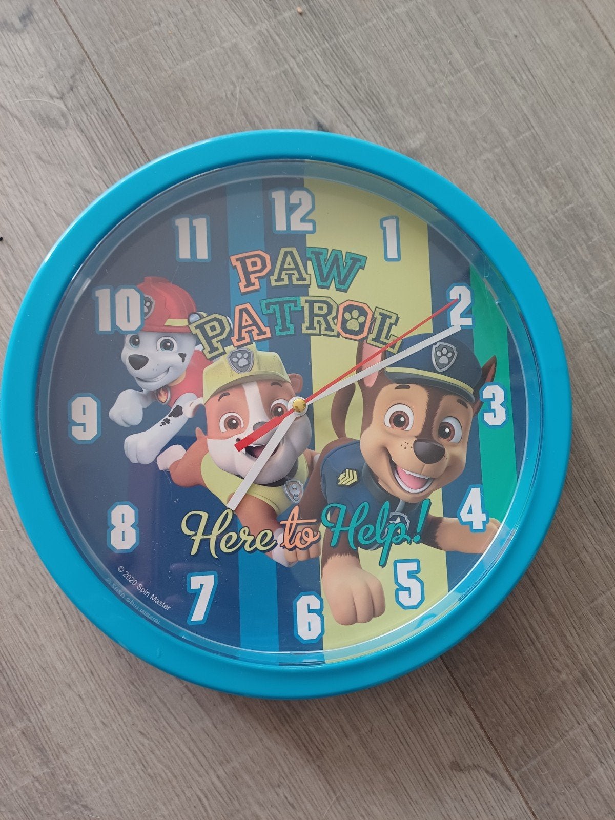 Blauwe Paw Patrol wandklok, Wandklok, Analoog, Werkt op batterijen, Ophalen of Verzenden