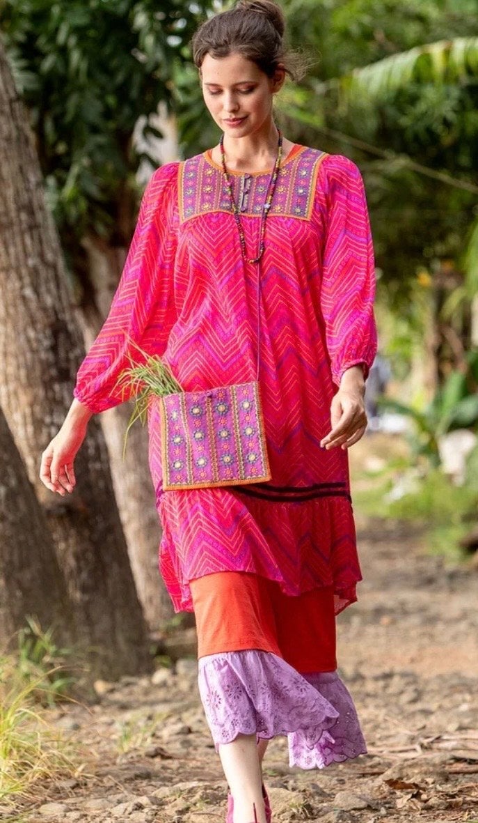 Gudrun Sjoden nieuw Jurk XL - Kleurrijke Tuniek jurk, Maat 46/48 (XL) of groter, Nieuw, Knielengte, Meerkleurig