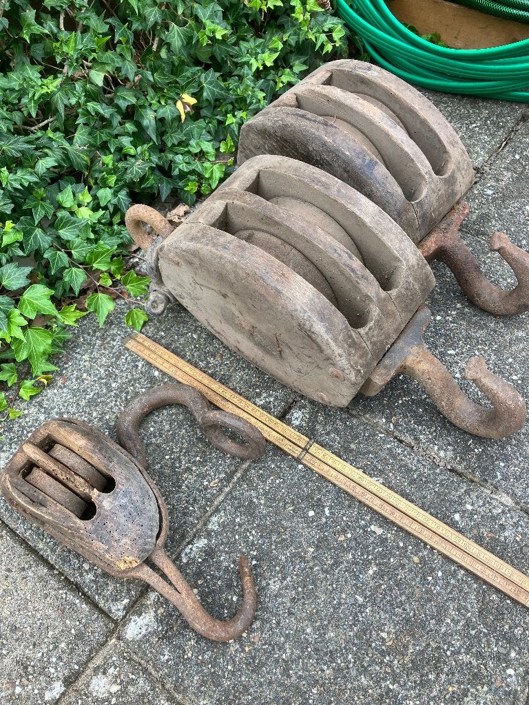 houten katrollen, Watersport en Boten, Ophalen, Gebruikt, Zeilboot