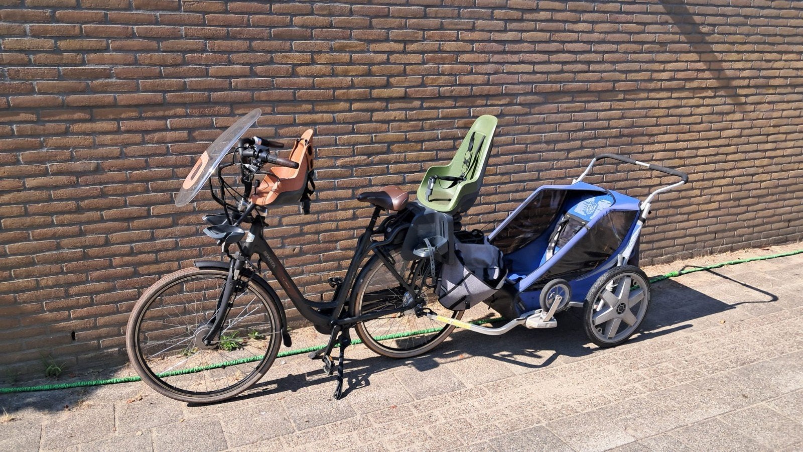 Thule chariot cheetah 2 fietskar incl accesoires, Ophalen, Gebruikt, Vering, Thule Chariot