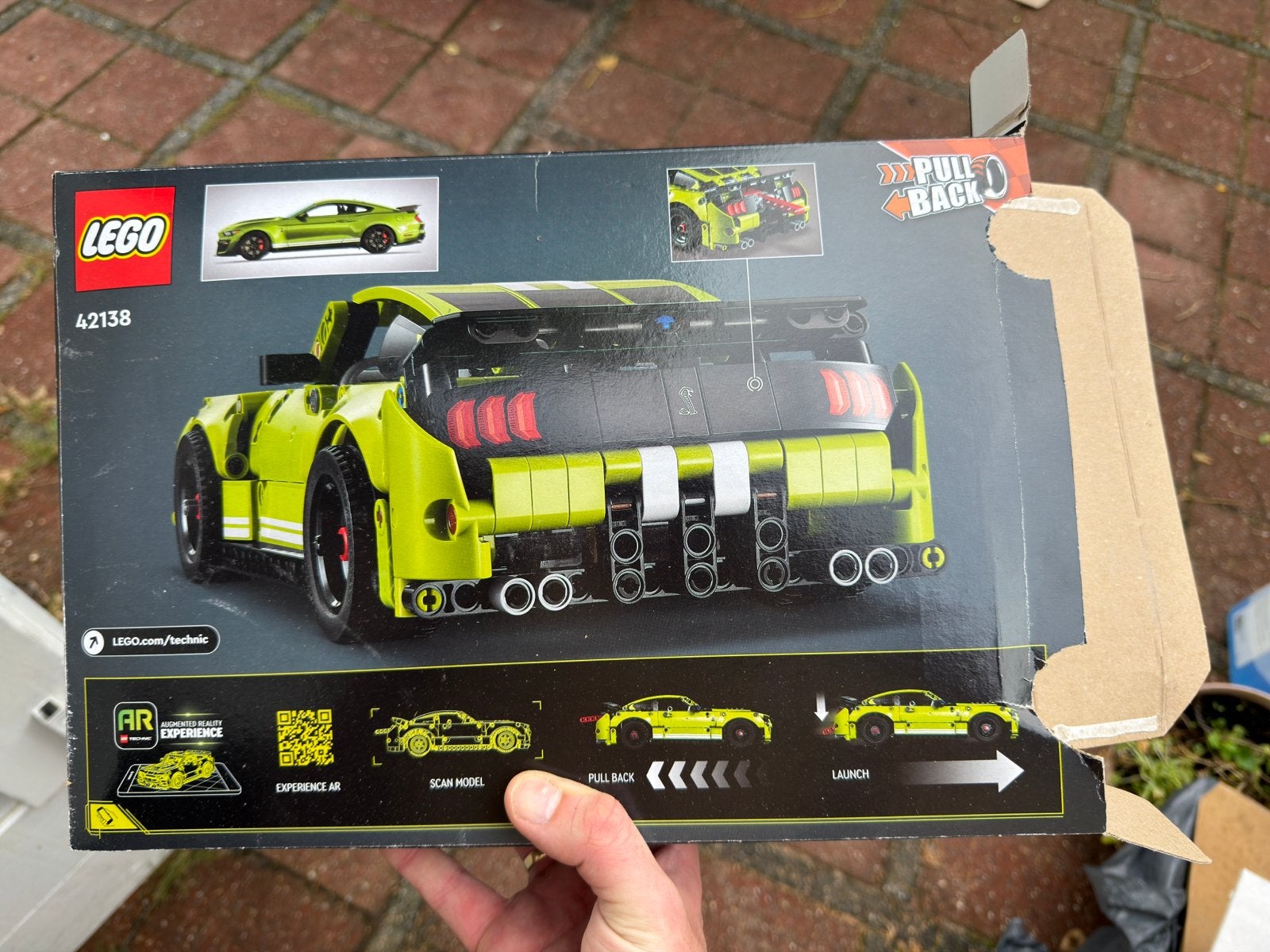 LEGO Technic 42138 Ford Mustang Shelby GT500 met stickers, Ophalen, Gebruikt