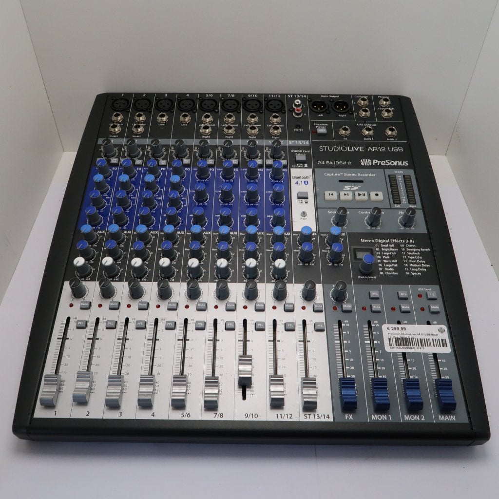 Presonus StudioLive AR12 USB Mixer | in Zeer Nette Staat, PreSonus, Zo goed als nieuw, https://www.presonus.com/contact-us, 18011 Grand Bay Court, Baton Rouge, LA 70809, Verenigde Staten
